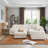 98" L-shaped Corduroy Modular Sectional Sofa with Ottoman-1947096243