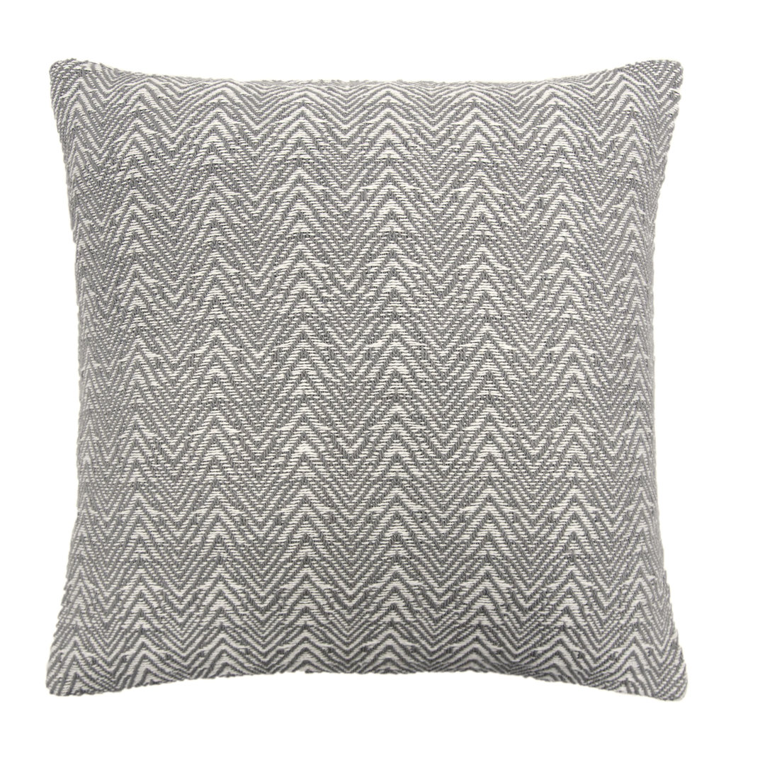 Appletree Unisex Silver 'Herringbone' Filled Cushion 100% Cotton With Textured Weave In | Size: 43 Cm X 43 Cm - Image 3