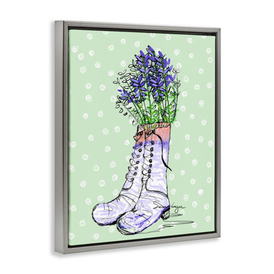 Lavender Herb Boots Floating Frame, design by Susan Lugar