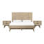 Ensemble de chambre à coucher moderne 3 pièces en bois d'acacia avec tête de lit Nollet-856623434-855054144