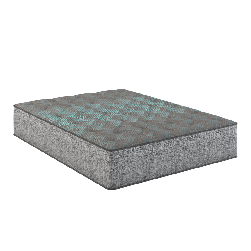 Très grand matelas 13 po, gris et bleu, 700 ressorts ensachés individuellement, double réactivité supérieure, mousse, relief profond