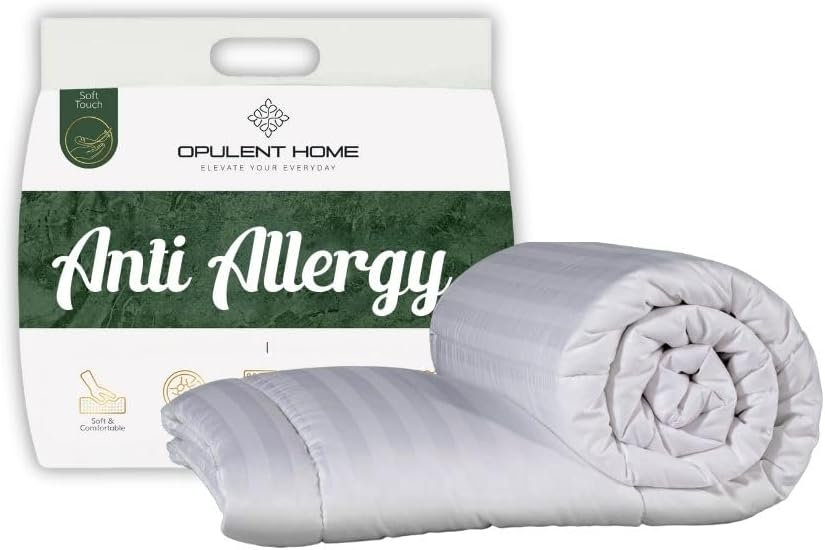Opulent Home Striped Anti Allergy 7.5 Tog Easy Care Duvet - Summer Comforter, Breathable Microfibre, Luxury Hollowfibre, (King) - Image 4