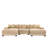 Cohette U-Shaped Corduroy Sectional Sofa with Ottomans & Throw Pillows-114887972