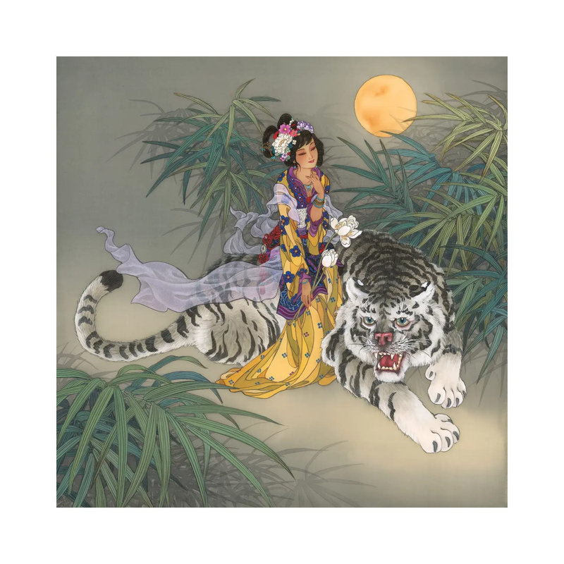 Miao Shan - Painting on Canvas, 66.04 cm H x 66.04 cm W x 1.91 cm D, Wrapped Canvas