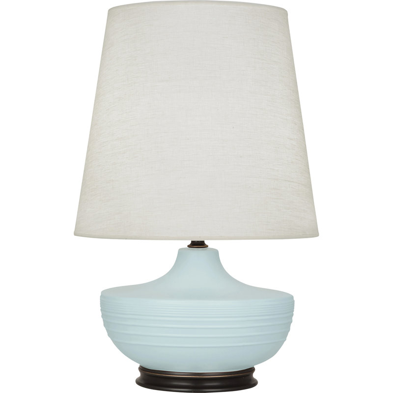 Nolan Table Lamp, Modern Brass/Matte Sky Blue