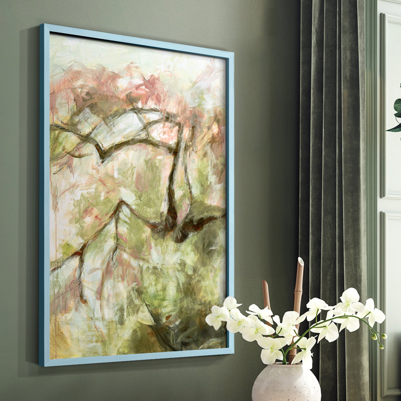 «Spring Diptych I», reproduction encadrée - bois massif, H 10 po x l 8 po, Bleu