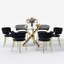 Ensemble de salle à manger rond à piédestal transparent avec fauteuil de salle à manger en velours ciel-1309243290-1309243300