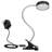 Black Plug-in LED Clip-On Desk Lamp with 5ft Cord, 360° Adjustable Gooseneck, 4000K Cool White, ETL Certified