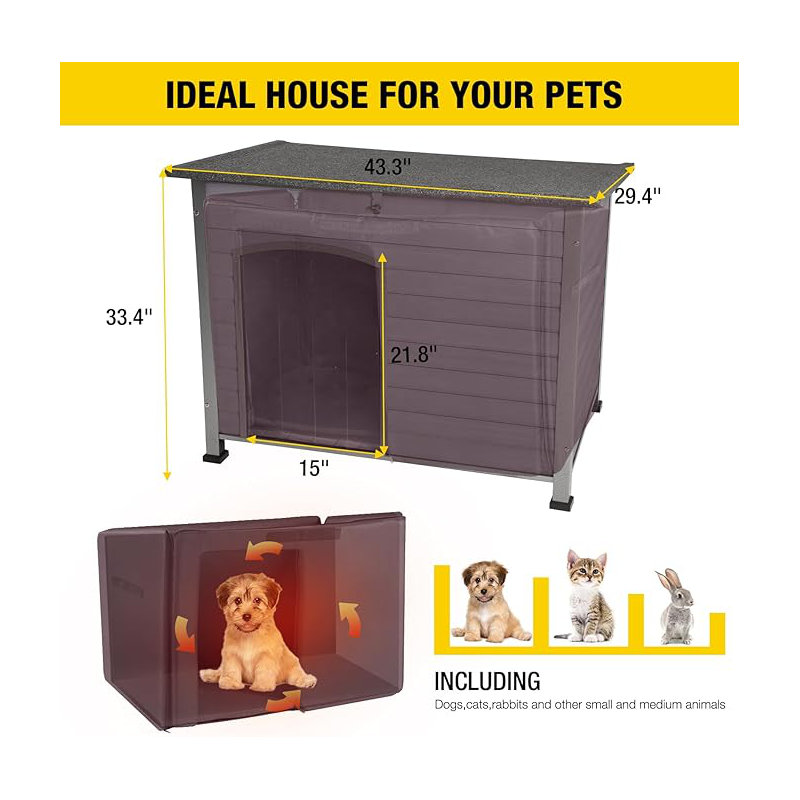 Niche pour chien Doyla, H 33,4 po x l 43,3 po x P 29,4 po