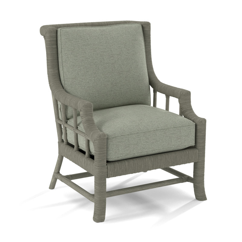 Lafayette Armchair, Greystone, White Textured Performance; 0865-91