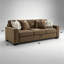 Darya Brown Suede Fabric Sofa w/4 Pillows
