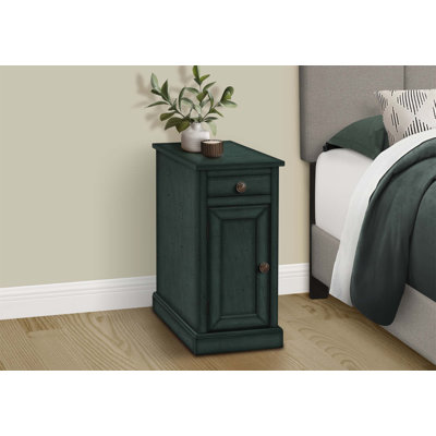 Table d'appoint étroite en placage traditionnel avec tiroir de rangement pour la chambre à coucher et le salon, multifonctionnelle et élégante