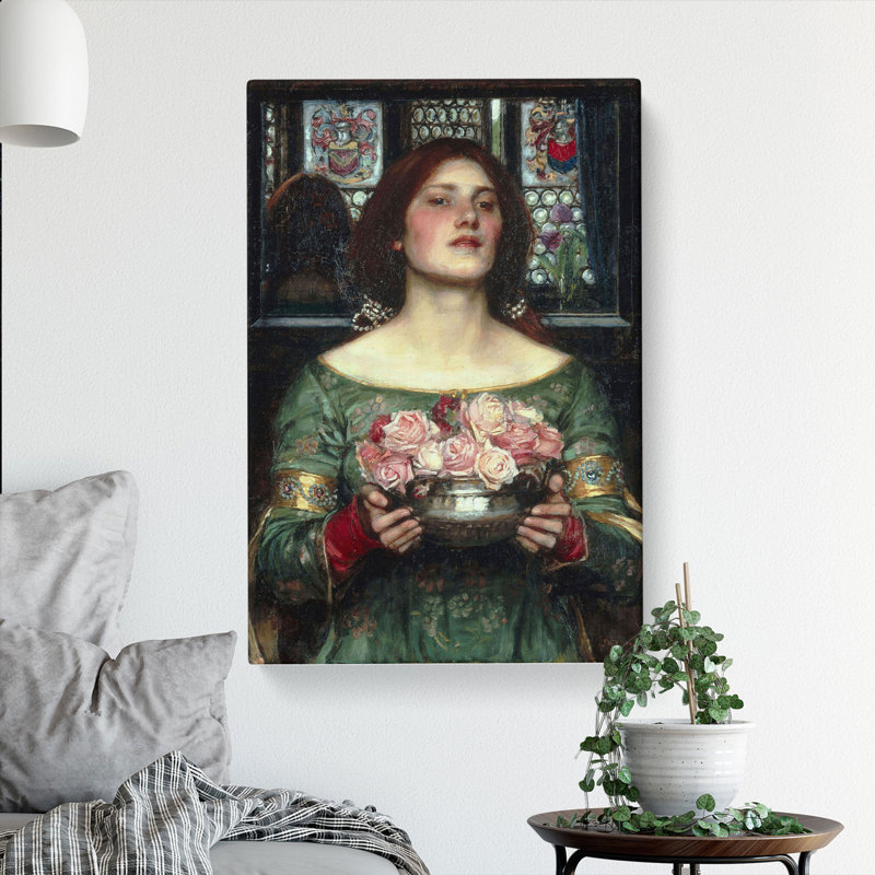 Girl With Flowers by John William Waterhouse - Wrapped Canvas, 50cm H x 35cm W x 3cm D
