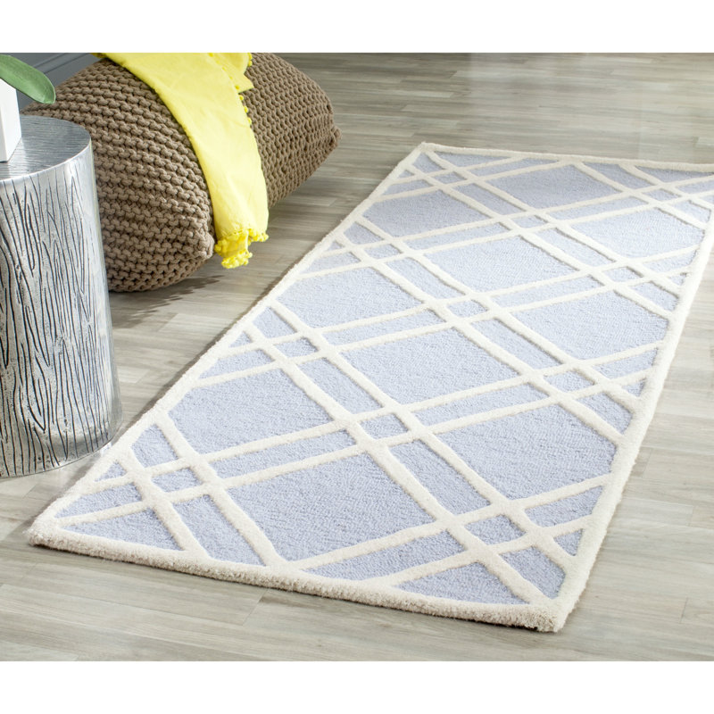 Deedgra Hand Tufted Wool Geometric Rug, Runner 2'6" x 6'