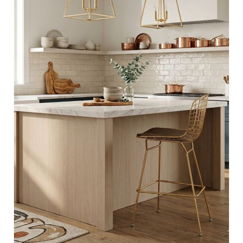 Tokio Metal Stool, Black Seat/Gold Frame