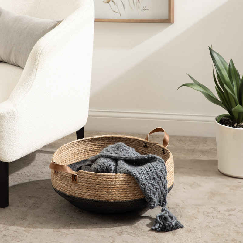 Panier de rangement rond en ruppie maritime