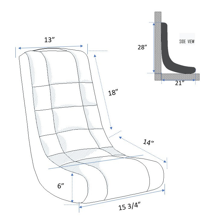 Chaise berçante pour jeux vidéo en lin, turquoise, Turquoise