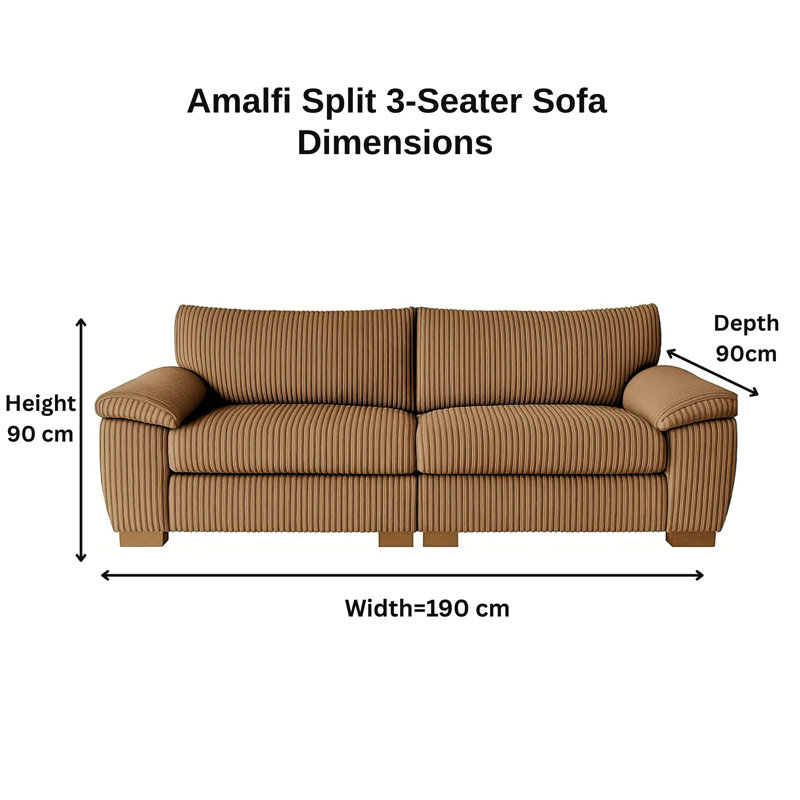 3 Seater Corduroy Sofa, Beige