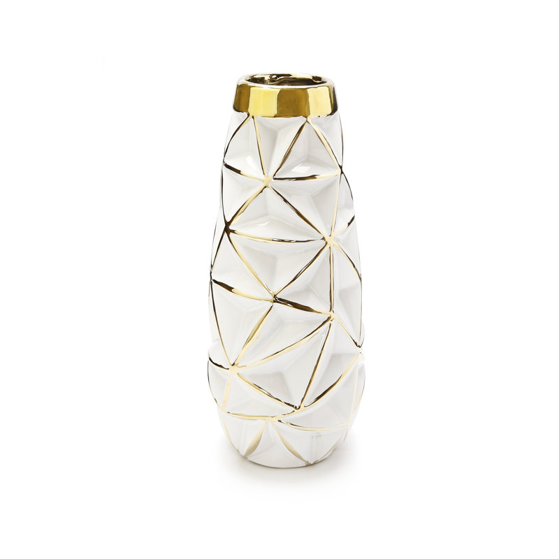 Vase à motif géométrique doré