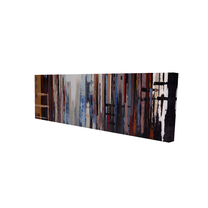 Bâtiments abstraits - Art moderne sur toile pour la décoration intérieure, H 60 po x l 20 po