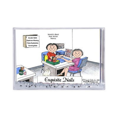 Personalized Manicurist - Female Snow Globe Frame Gift  6" x 4"
