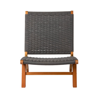 Chaise longue Patio Sense Costa Rica, fabrication en bois d'eucalyptus, siège en toile tissée gris anthracite