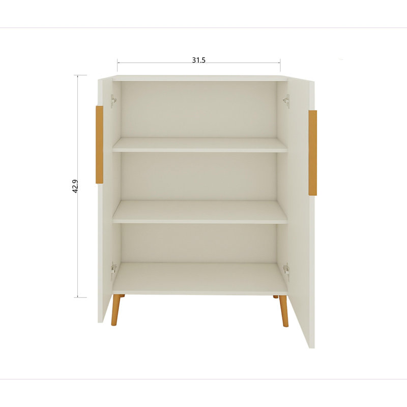 Buffet moderne blanc avec poignées dorées pour la cuisine