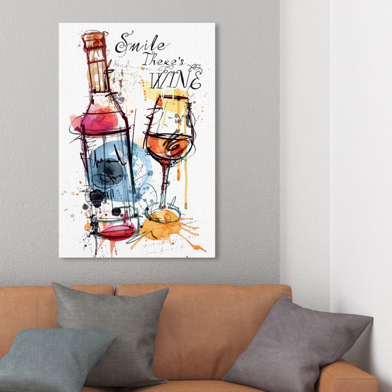 « sourire wine », peinture sur toile, H 36 po x l 24 po x P 1,5 po
