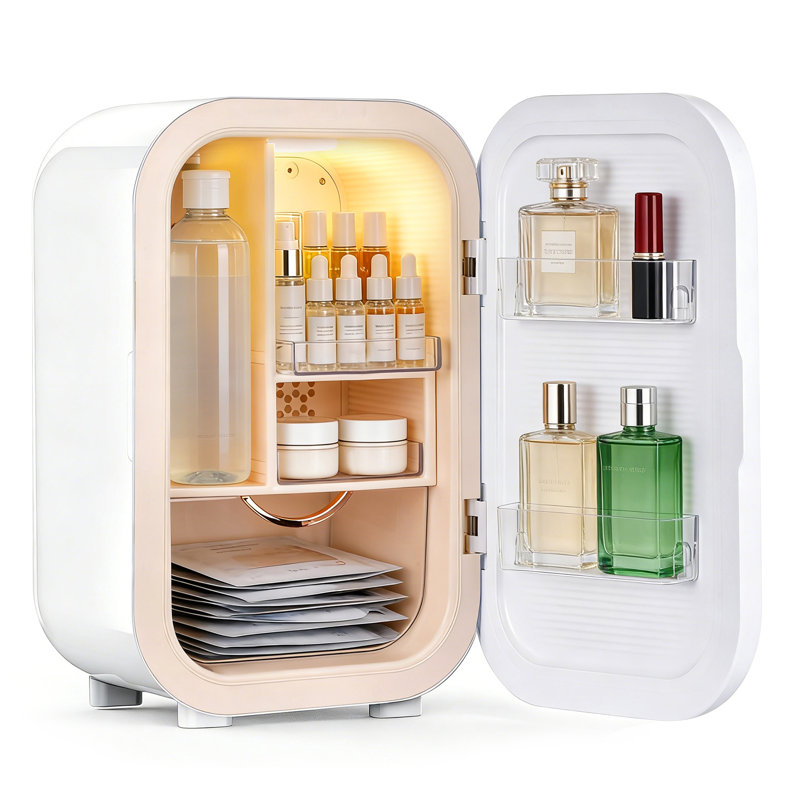 Mini réfrigérateur 22l pour les soins de la peau, réfrigérateur beauté pour le rangement des cosmétiques, contrôle de température intelligent à 44 ° f, petit réfrigérateur personnel pour le maquillage pour chambre à coucher, dortoir