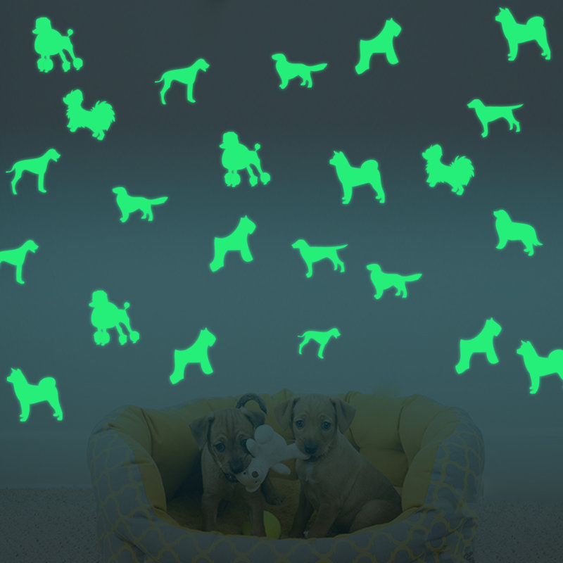 Décalcomanie murale incandescente dog
