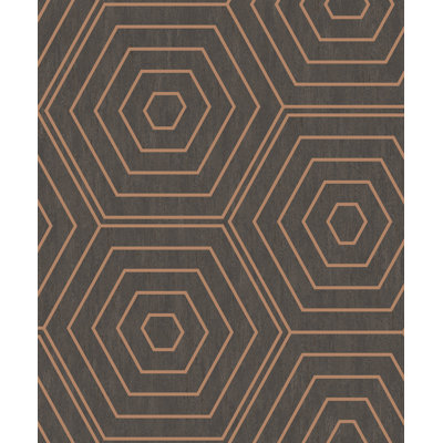 Hexagons 1m x 53cm Metallic Wallpaper Roll