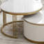 Tables basses gigognes modernes, rondes blanches, avec tiroirs