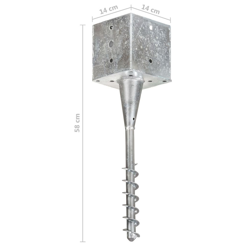 Acier galvanisé argent 5,5 x 5,5 x 22,8 po vidaXL