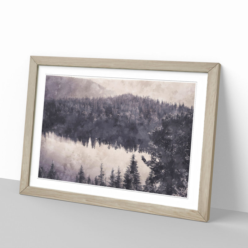 Forest and Lake Vol.2 - Framed Print, 48cm H x 65cm W x 2cm D, Oak Framed