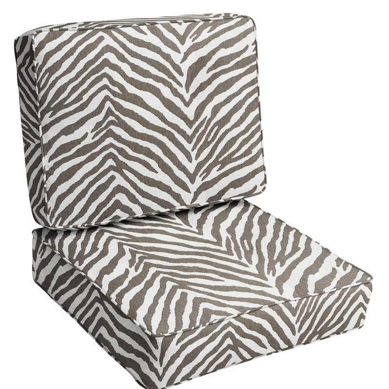 Coussin de siège / dossier intérieur / extérieur Sunbrella, L 22 po x P 22 po, Black/White Zebra Animal Print