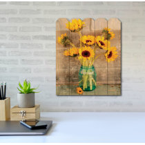 Stupell Flowers My Happy Place Sunflower Wall Plaque Art by Annie LaPoint - 17 x 7