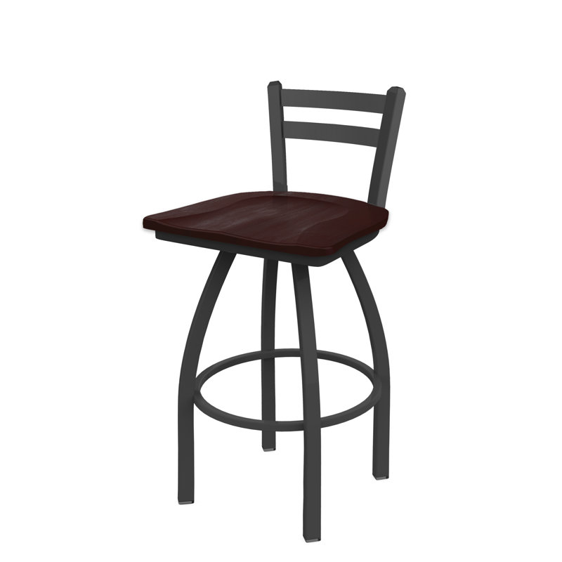 Tabouret de bar et de comptoir 411 Jackie, Étain, Bois - Érable cerisier foncé
