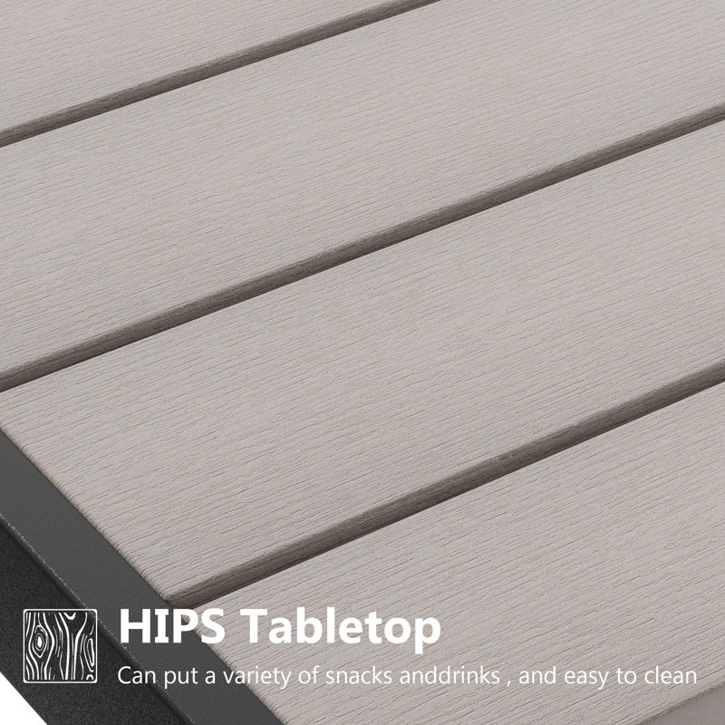 Patio Square Side Table, Gray
