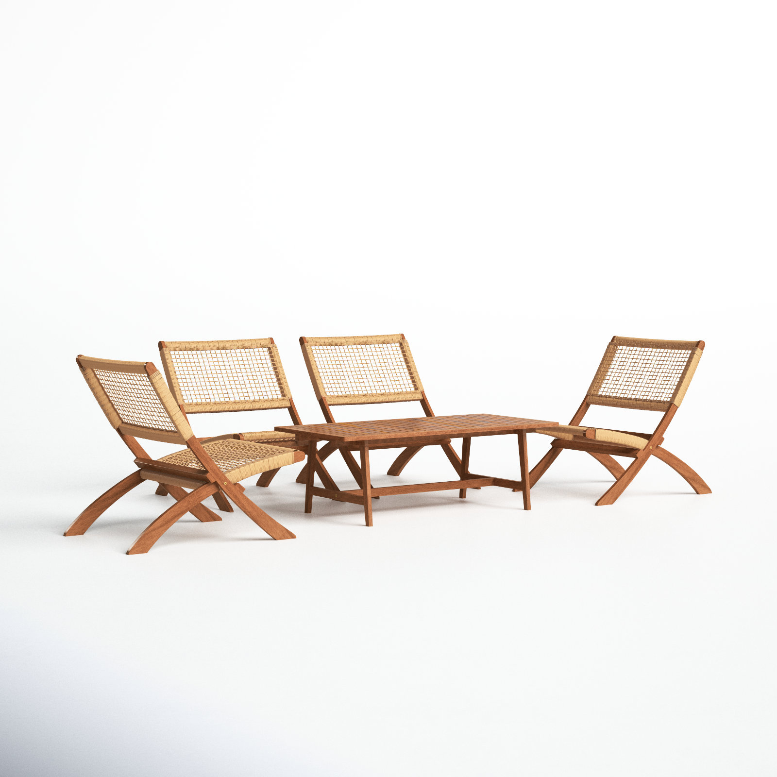 Kismet 5-Piece Armless Chairs Seating Group, Natural