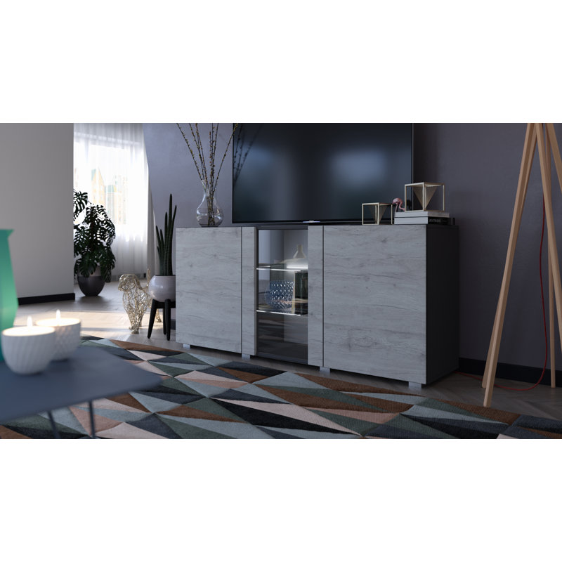 160cm Sideboard, Grey/Monaco Oak