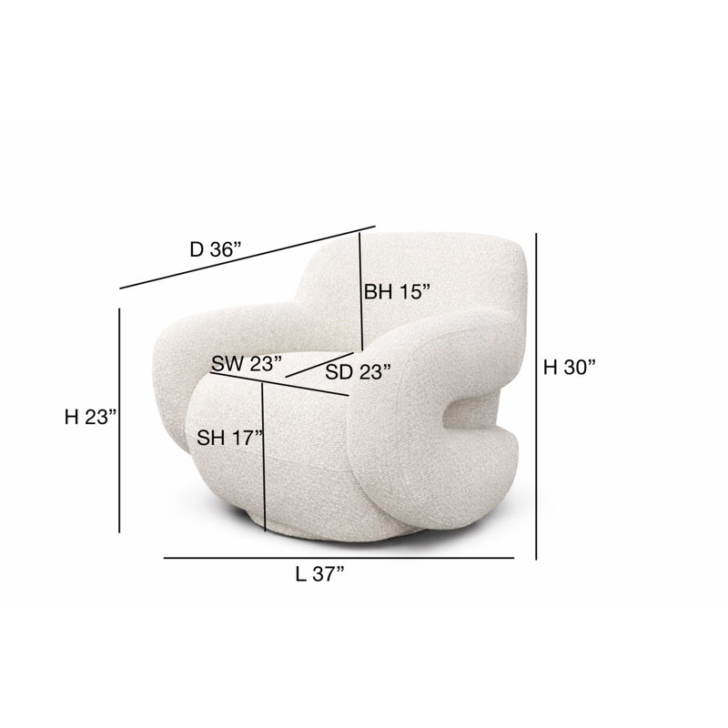 Fauteuil d'appoint pivotant rembourré Halo