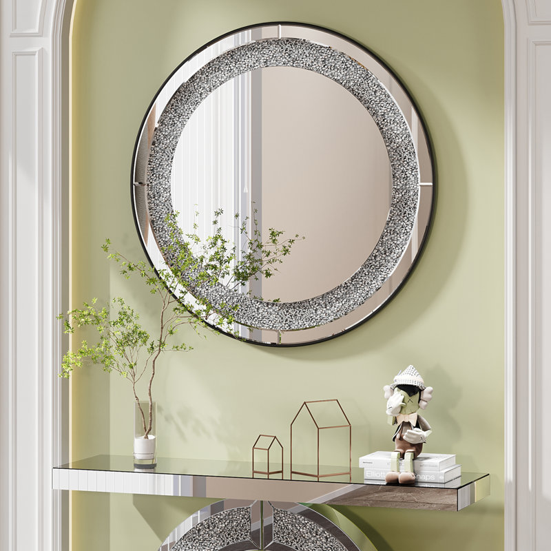 Miroir rond en cristal 33,46 "(85Cm)