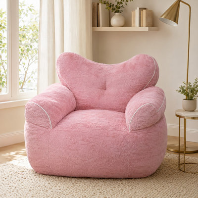 Fauteuil à billes en fausse fourrure souple de grande taille