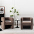 Fauteuil demi-tonneau rembourré entièrement assemblé, fauteuil d'appoint moderne transitionnel pour le salon, ensemble de 2
