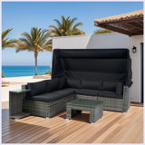 7-Piece Patio Furniture Set with Retractable Canopy