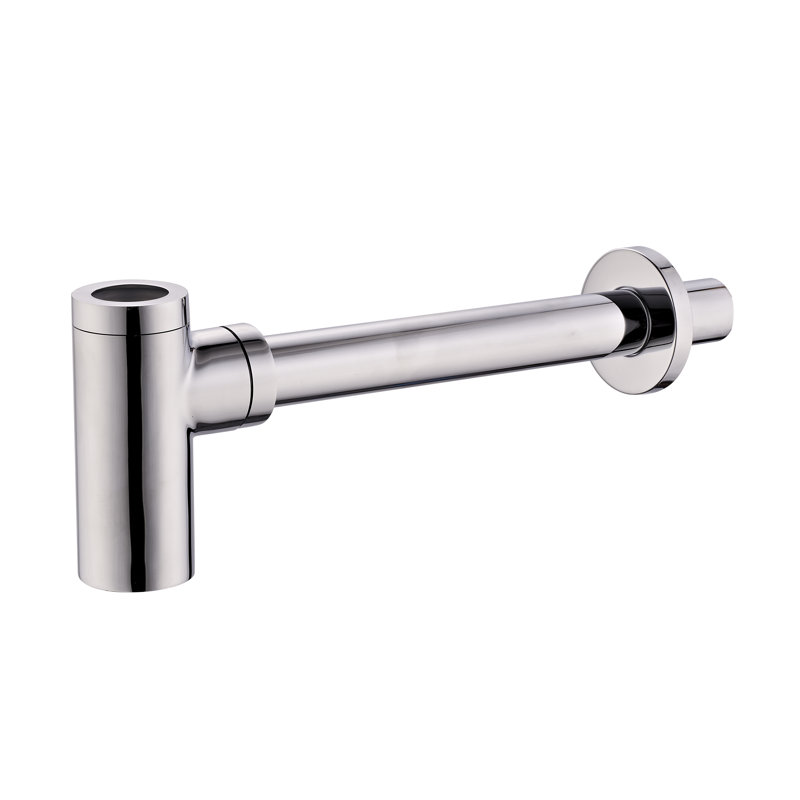 Round Decorative Bottle P-Trap, Polished Chrome