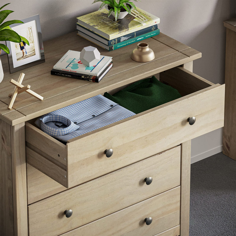 Somers Solid Wood 80cm W 4 - Drawer Chest of Drawers