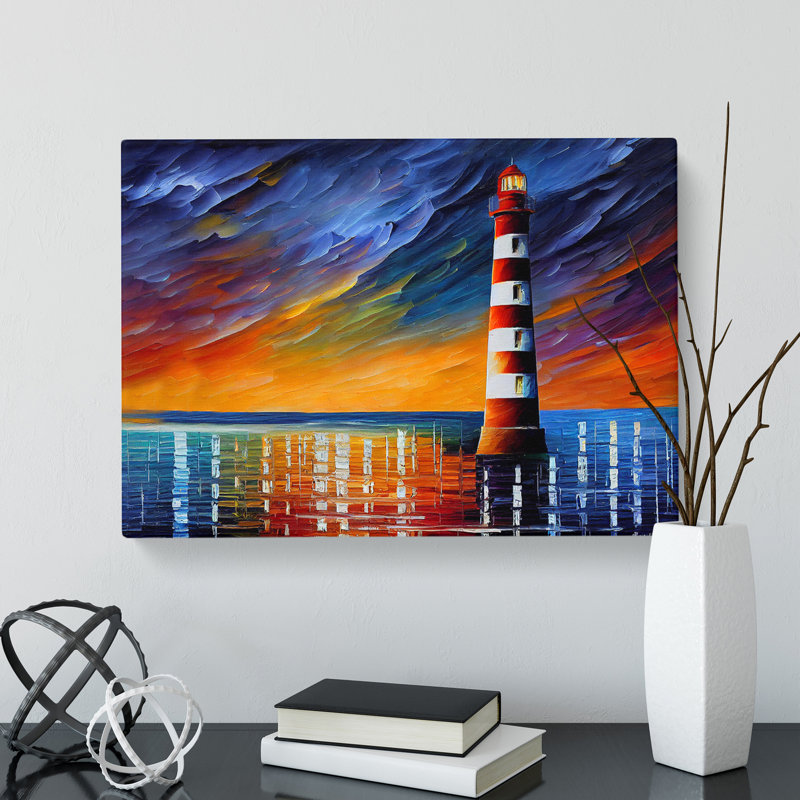 Colourful Lighthouse Vol.2 - Wrapped Canvas, 50cm H x 76cm W x 3cm D