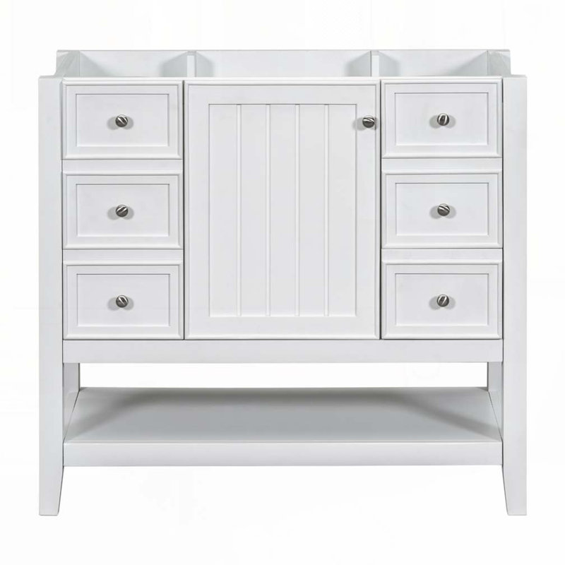 Meuble-lavabo 36 po avec lavabo en céramique, Blanc