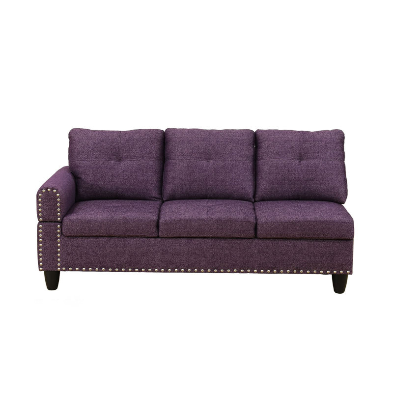 Canapé modulaire en L de 97,5 po de largeur Budapest, Orienté à droite, Mélange de lin mauve Amaranth